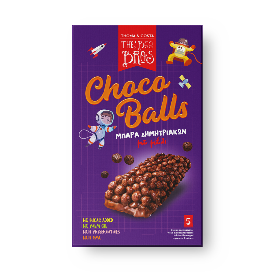 THE BEE BROS Μπάρα δημητριακών με μέλι και σοκολάτα 5x25gr