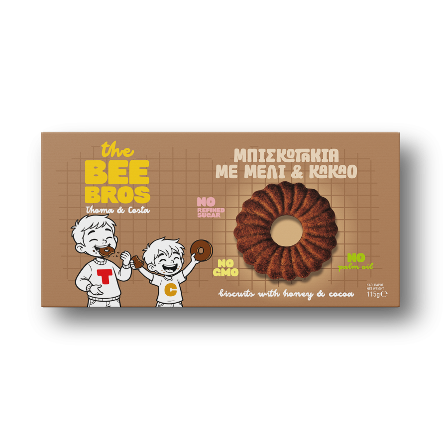 THE BEE BROS Μπισκότα με Μέλι και Κακάο 115g 