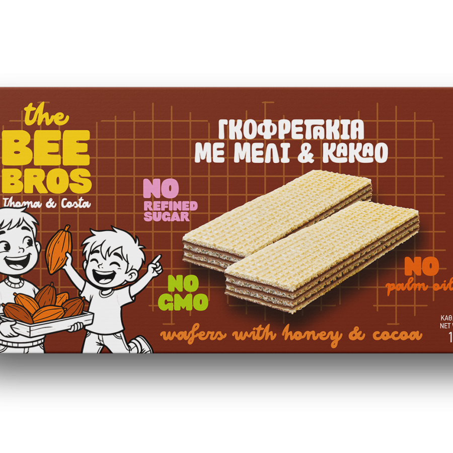 THE BEE BROS Γκοφρετάκια με Μέλι και Κακαό 135g 