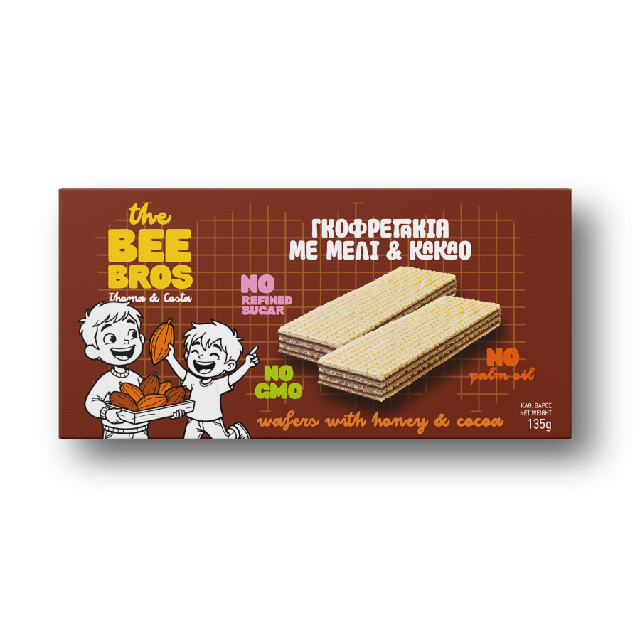 THE BEE BROS Γκοφρετάκια με Μέλι και Κακαό 135g 