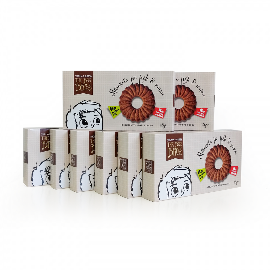 Μπισκότα με Μέλι και Κακάο 115g x 8 - The Bee Bros