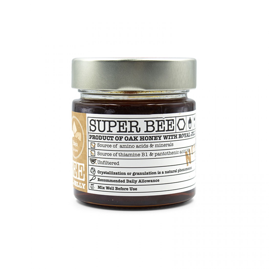 SUPER BEE Μέλι Βελανιδιάς με Βασιλικό Πολτό 260g