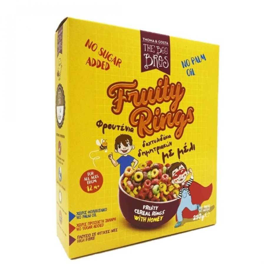 THE BEE BROS Δημητριακά Φρουτένια Δαχτυλιδάκια Μελιού 250g